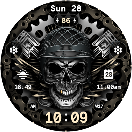 Skull & Pistons Watch Face 023