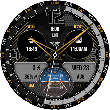 World Time Watch Face 049