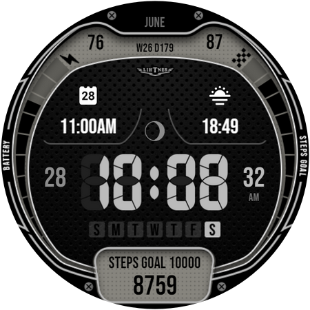 Digital watch face 054