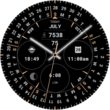 Calendar Watch Face 075