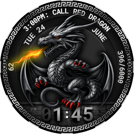Red Dragon Watch Face 100