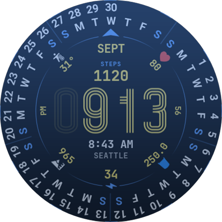 Calendar Watch Face 186