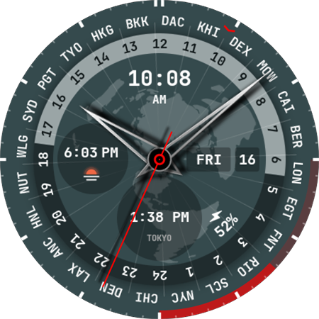 Global Time Watch Face 181